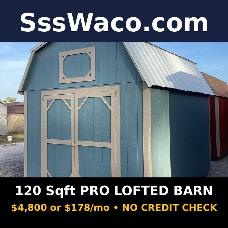 Secure Storage Sheds 120 Sqft Barn $178/mo, only $178 down, delivered!
