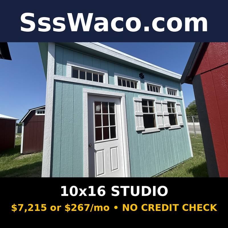 Secure Storage Sheds 160 Sqft Studio $267/mo, only $267 down, delivered!