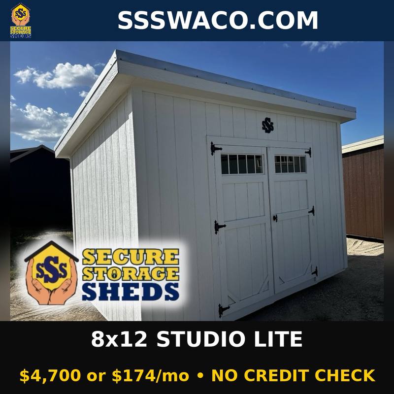 Secure Storage Sheds 96 Sqft Studio Lite $174/mo, only $174 down, delivered!