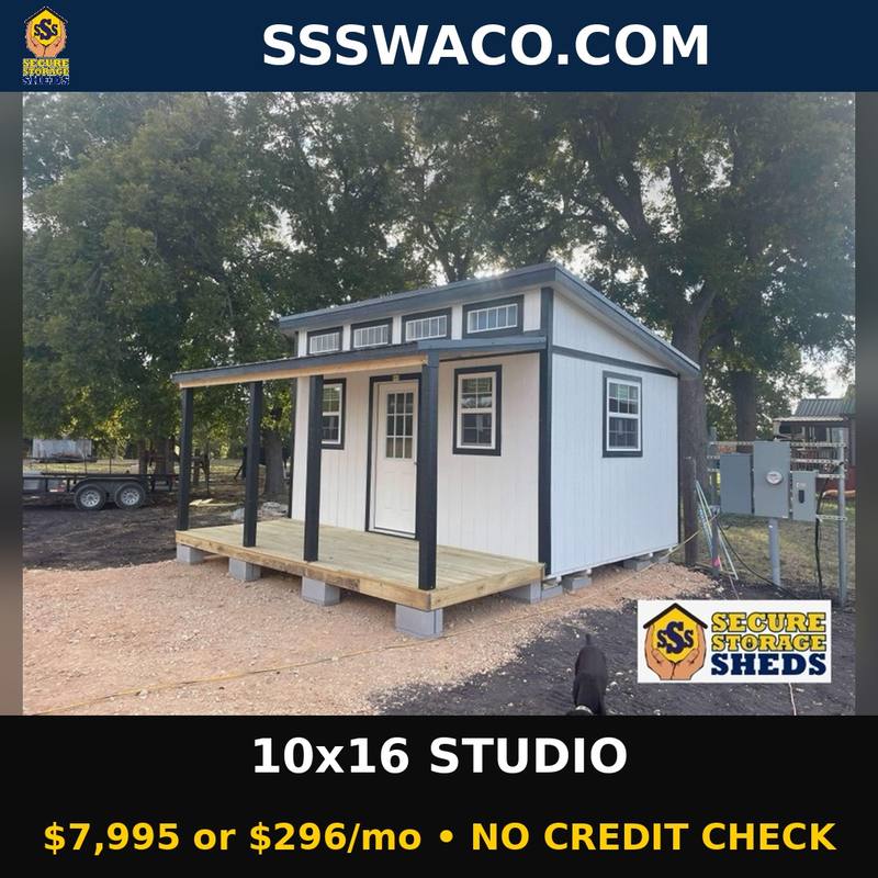 Secure Storage Sheds 160 Sqft Studio $296/mo, only $296 down, delivered!