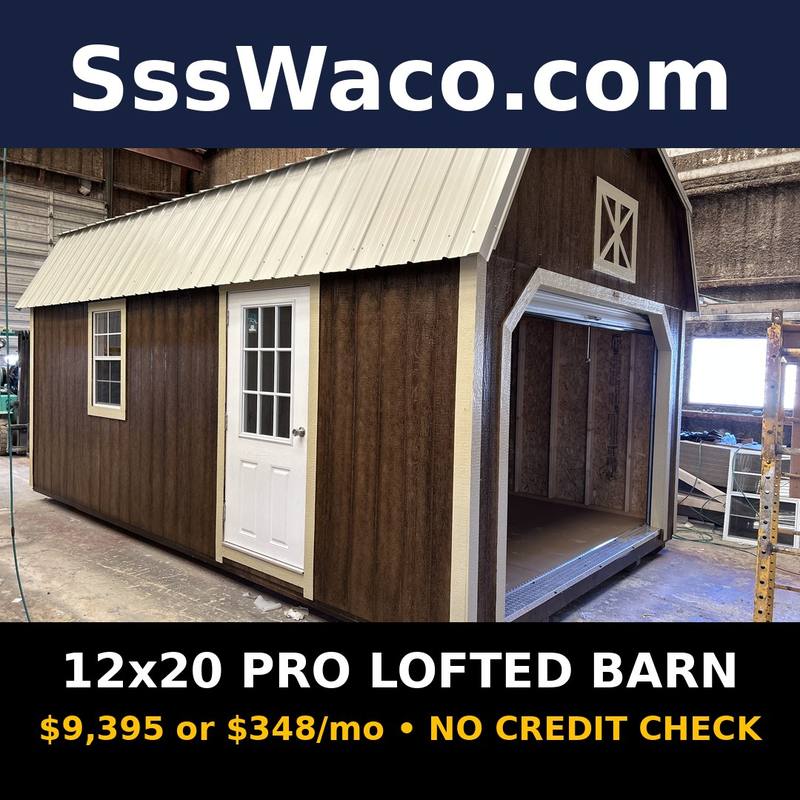 Secure Storage Sheds 240 Sqft Pro Lofted Barn $348/mo, only $348 down, delivered!