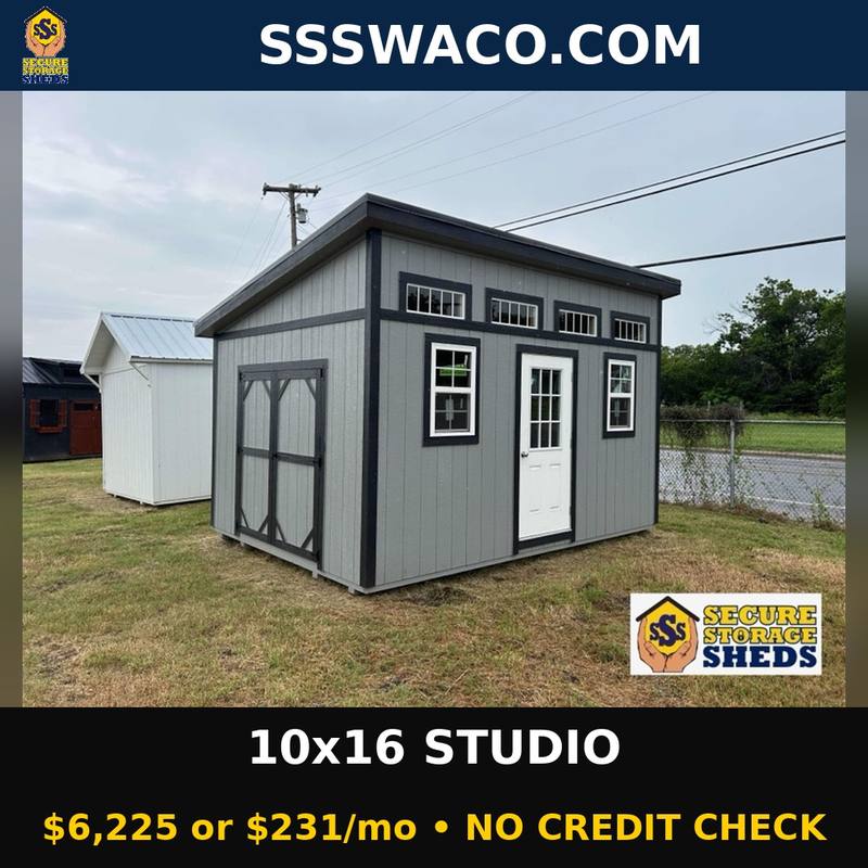 Secure Storage Sheds 160 Sqft Studio $231/mo, only $231 down, delivered!