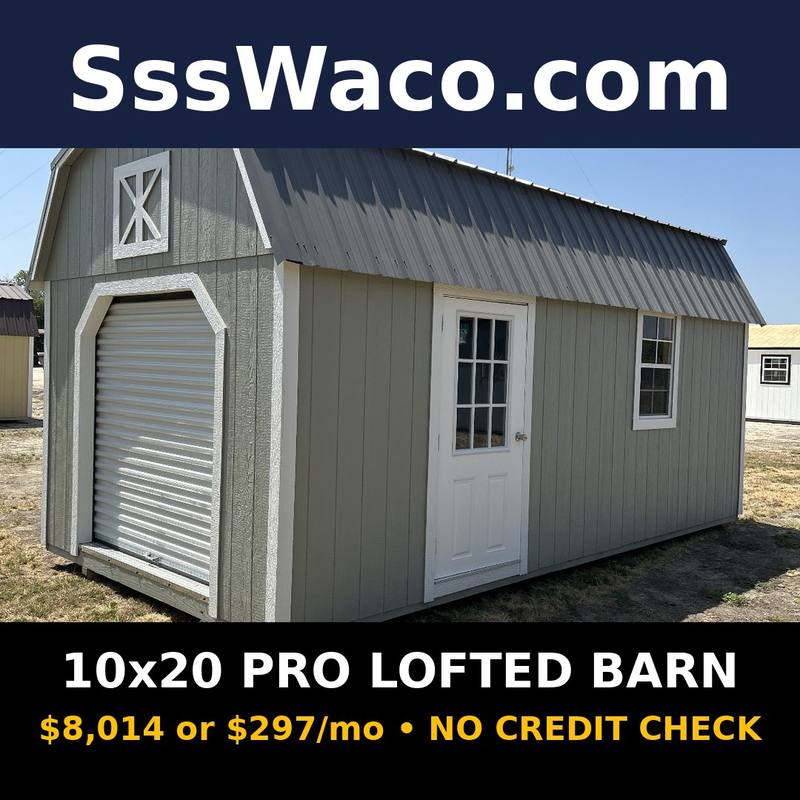 Secure Storage Sheds 200 Sqft Pro Lofted Barn $297/mo, only $297 down, delivered!