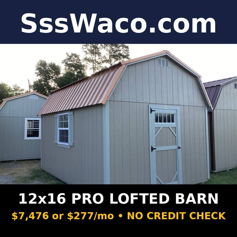 Secure Storage Sheds 192 Sqft Pro Lofted Barn $277/mo, only $277 down, delivered!