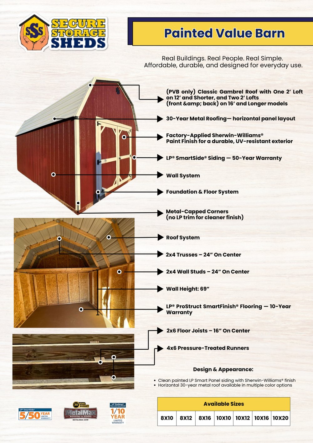 Painted Value Barn spec sheet